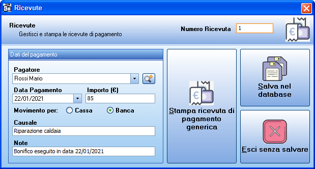 Gestione ricevute